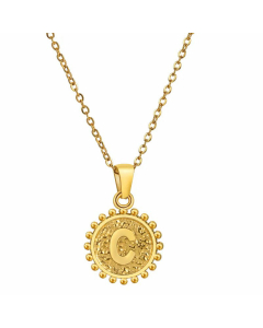 Fashion Plating Letter Pendant Stainless Steel Titanium Steel Necklace Colorza 