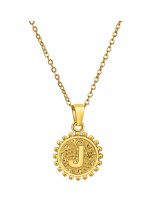 Fashion Plating Letter Pendant Stainless Steel Titanium Steel Necklace Colorza 