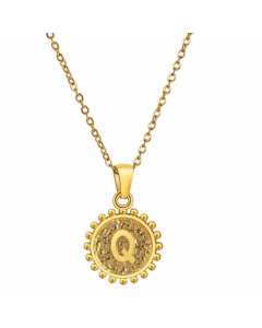 Fashion Plating Letter Pendant Stainless Steel Titanium Steel Necklace Colorza 