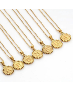 Fashion Plating Letter Pendant Stainless Steel Titanium Steel Necklace Colorza 