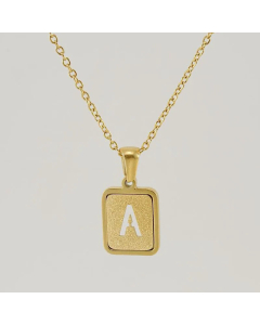 Fashion Square Letter Stainless Steel Plating Pendant Necklace Colorza 