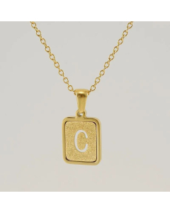 Fashion Square Letter Stainless Steel Plating Pendant Necklace Colorza 