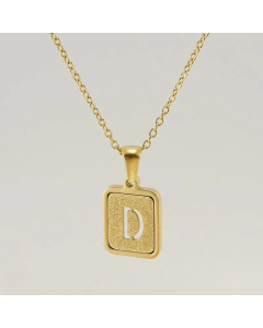 Fashion Square Letter Stainless Steel Plating Pendant Necklace Colorza 
