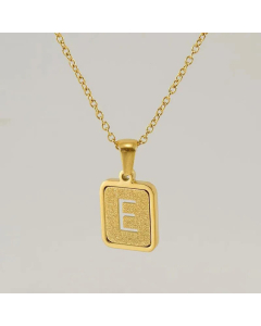 Fashion Square Letter Stainless Steel Plating Pendant Necklace Colorza 