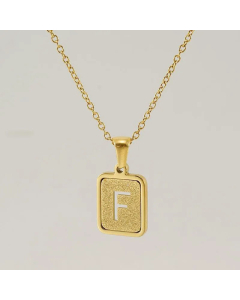 Fashion Square Letter Stainless Steel Plating Pendant Necklace Colorza 