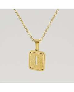 Fashion Square Letter Stainless Steel Plating Pendant Necklace Colorza 