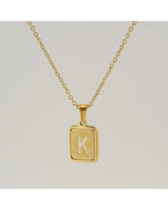 Fashion Square Letter Stainless Steel Plating Pendant Necklace Colorza 