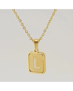 Fashion Square Letter Stainless Steel Plating Pendant Necklace Colorza 