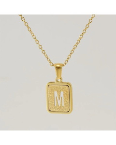 Fashion Square Letter Stainless Steel Plating Pendant Necklace Colorza 
