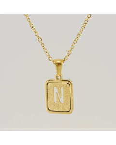 Fashion Square Letter Stainless Steel Plating Pendant Necklace Colorza 