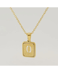 Fashion Square Letter Stainless Steel Plating Pendant Necklace Colorza 