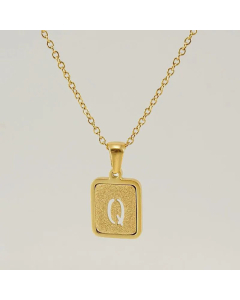 Fashion Square Letter Stainless Steel Plating Pendant Necklace Colorza 