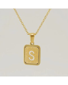 Fashion Square Letter Stainless Steel Plating Pendant Necklace Colorza 