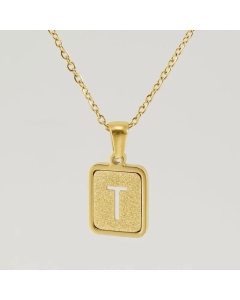 Fashion Square Letter Stainless Steel Plating Pendant Necklace Colorza 