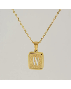 Fashion Square Letter Stainless Steel Plating Pendant Necklace Colorza 