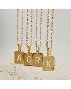 Fashion Square Letter Stainless Steel Plating Pendant Necklace Colorza 