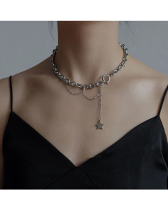 Casual Star Titanium Steel Patchwork Choker Colorza