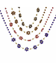 Sweet Artificial Crystal Flower Stainless Steel Plating Necklace Colorza