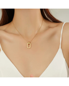 Simple Style Geometric Plating Pendant Titanium Steel Necklace Colorza 