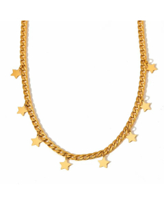 Casual Star Tassel Stainless Steel Plating Necklace Colorza