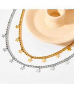 Casual Star Tassel Stainless Steel Plating Necklace Colorza