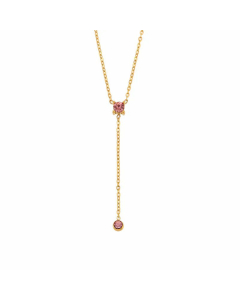 Minimalism Diamond Tassel Stainless Steel Plating Zircon Sweater Chain Necklace