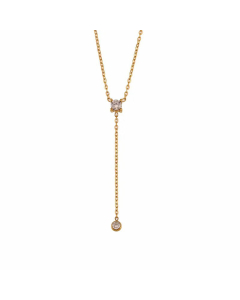 Minimalism Diamond Tassel Stainless Steel Plating Zircon Sweater Chain Necklace