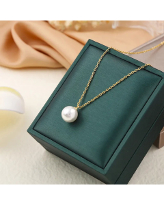 French Style Pearl Pendent Titanium Steel Inlay Artificial Pearls Necklace Colorza