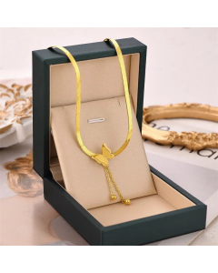 Temperament Butterfly Tassel Titanium Steel Plating Necklace Colorza