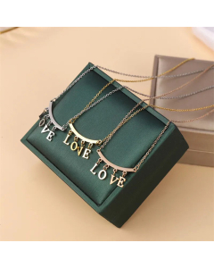 Simple Style LOVE Letter Tassel Titanium Steel Necklace