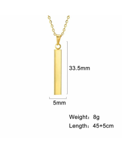 Casual Square Plating Pendant Titanium Steel Necklace Colorza