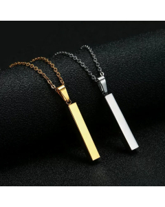 Casual Square Plating Pendant Titanium Steel Necklace Colorza