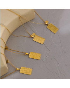 Retro Constellation Tag Stainless Steel Plating Pendant Necklace