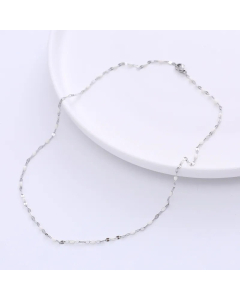 Casual Epoxy Lips Chain Choker Stainless Steel Necklace Colorza-Steel Color-White