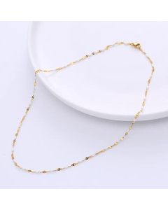 Casual Epoxy Lips Chain Choker Stainless Steel Necklace Colorza-Gold Color-White