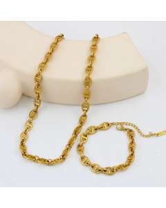Plain Solid Color Plating Chain Geometric Stainless Steel Necklace Colorza 
