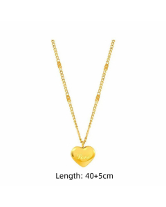Claissic Heart Shape Lettering Love Titanium Steel Pendant Necklace Colorza 