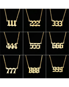 Casual Daily Number Stainless Steel Plating Pendant Necklace