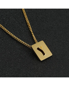 Daily Letter Square Titanium Steel Plating Pendant Necklace Colorza
