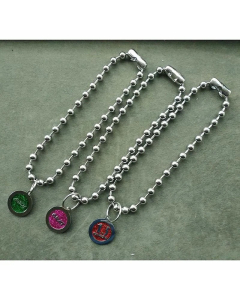 Fashion Letter Smiley Face Mushroom Pendent Stainless Steel Necklace Colorza