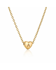 Minimalism Plating Letter Heart Shape Titanium Steel Necklace Colorza