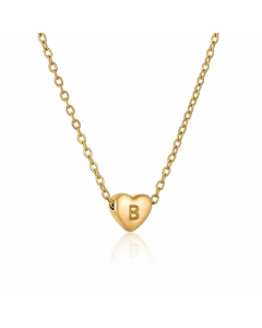 Minimalism Plating Letter Heart Shape Titanium Steel Necklace Colorza