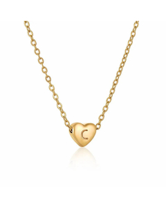 Minimalism Plating Letter Heart Shape Titanium Steel Necklace Colorza