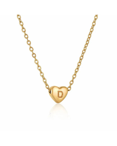Minimalism Plating Letter Heart Shape Titanium Steel Necklace Colorza