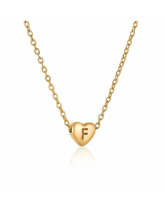 Minimalism Plating Letter Heart Shape Titanium Steel Necklace Colorza