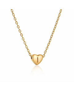 Minimalism Plating Letter Heart Shape Titanium Steel Necklace Colorza