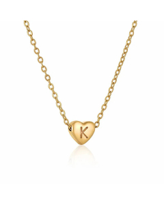 Minimalism Plating Letter Heart Shape Titanium Steel Necklace Colorza