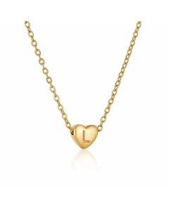 Minimalism Plating Letter Heart Shape Titanium Steel Necklace Colorza