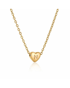 Minimalism Plating Letter Heart Shape Titanium Steel Necklace Colorza