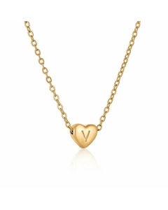 Minimalism Plating Letter Heart Shape Titanium Steel Necklace Colorza